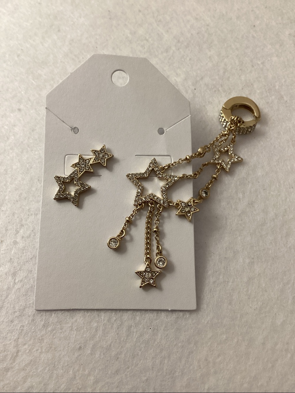 Emily in Paris Gold-Tone 2-Pc. Set Pavé Star Stud Single Earring & Ear Climber
